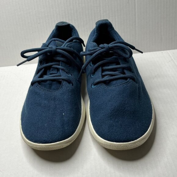 Allbirds Men's Wool Runners Hazy Indigo Blue‎ Blizzard White Sole Size 10 - Picture 3 of 9
